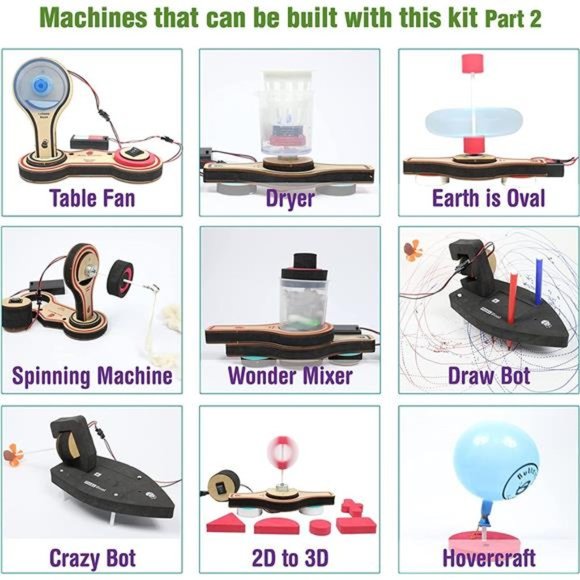 25+ STEM Projects Kit for Kids with Electric Motor for Ages 5-12 Years - Picture 2 of 6